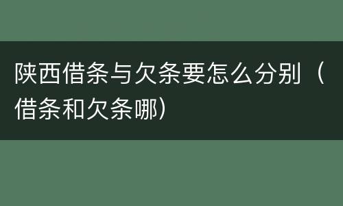 陕西借条与欠条要怎么分别（借条和欠条哪）