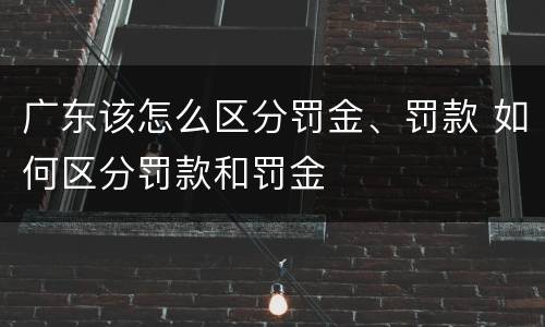 广东该怎么区分罚金、罚款 如何区分罚款和罚金