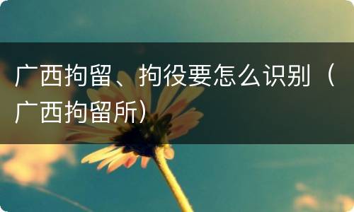 广西拘留、拘役要怎么识别（广西拘留所）