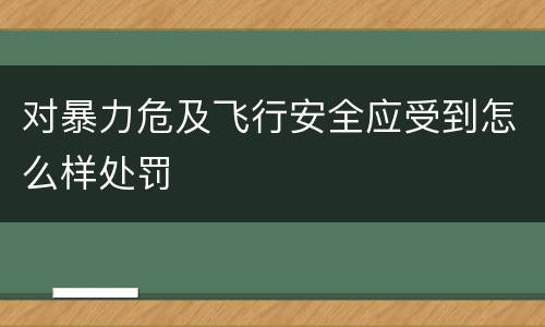 对暴力危及飞行安全应受到怎么样处罚