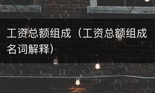 工资总额组成（工资总额组成名词解释）