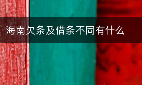 海南欠条及借条不同有什么