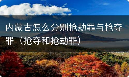 内蒙古怎么分别抢劫罪与抢夺罪（抢夺和抢劫罪）