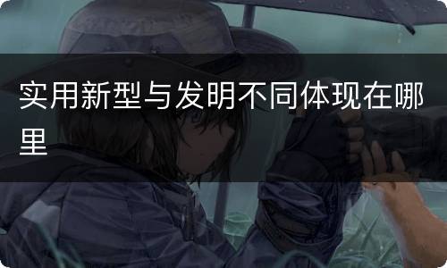 实用新型与发明不同体现在哪里