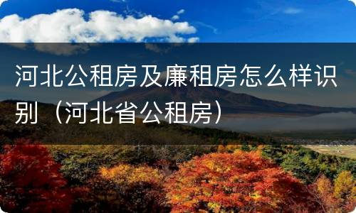 河北公租房及廉租房怎么样识别（河北省公租房）