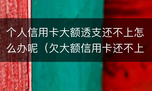 个人信用卡大额透支还不上怎么办呢(欠大额信用卡还不上怎么办)