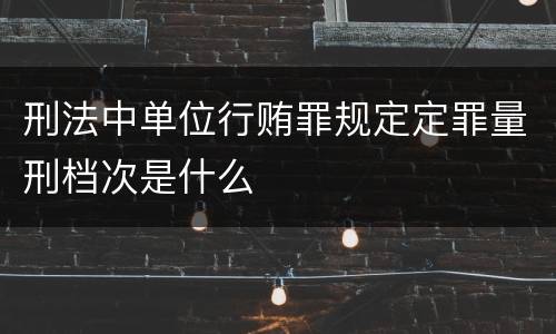 刑法中单位行贿罪规定定罪量刑档次是什么