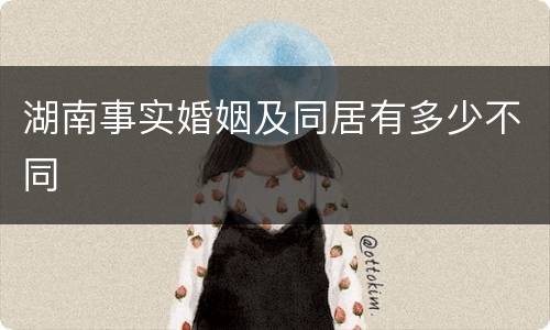 湖南事实婚姻及同居有多少不同