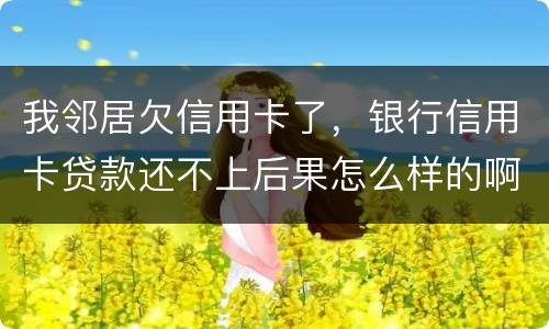 我邻居欠信用卡了，银行信用卡贷款还不上后果怎么样的啊