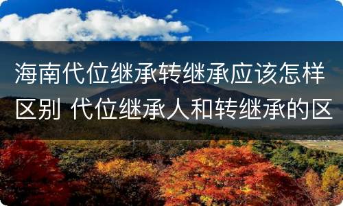 海南代位继承转继承应该怎样区别 代位继承人和转继承的区别