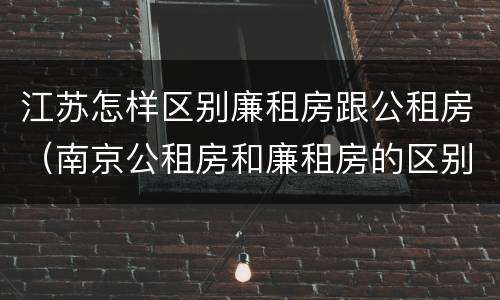 江苏怎样区别廉租房跟公租房（南京公租房和廉租房的区别）