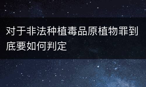 对于非法种植毒品原植物罪到底要如何判定