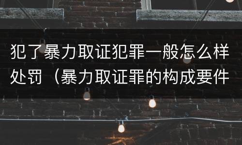 犯了暴力取证犯罪一般怎么样处罚（暴力取证罪的构成要件）