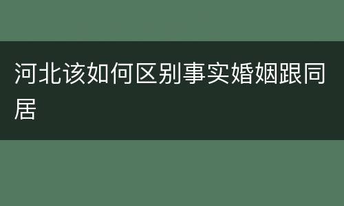 河北该如何区别事实婚姻跟同居