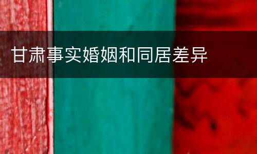 甘肃事实婚姻和同居差异
