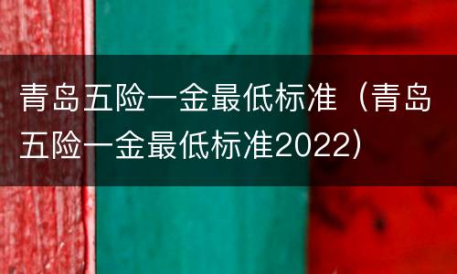 青岛五险一金最低标准（青岛五险一金最低标准2022）