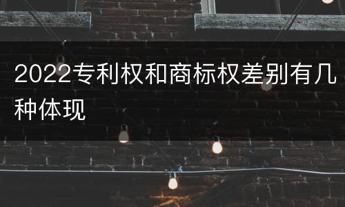 2022专利权和商标权差别有几种体现