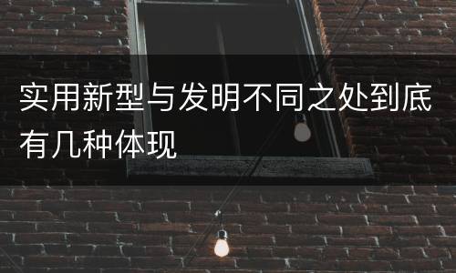 实用新型与发明不同之处到底有几种体现