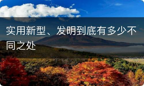 实用新型、发明到底有多少不同之处