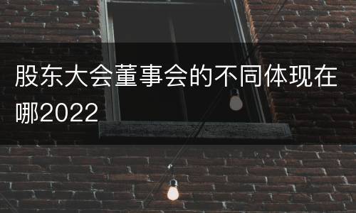 股东大会董事会的不同体现在哪2022