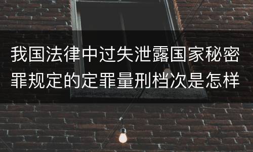 我国法律中过失泄露国家秘密罪规定的定罪量刑档次是怎样的
