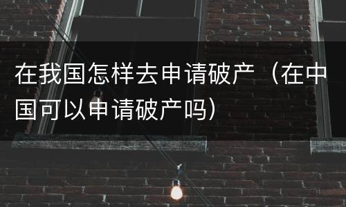 在我国怎样去申请破产（在中国可以申请破产吗）