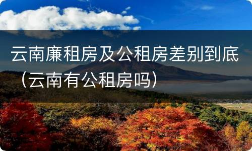 云南廉租房及公租房差别到底（云南有公租房吗）