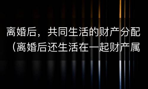 离婚后，共同生活的财产分配（离婚后还生活在一起财产属于共同财产吗）