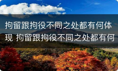 拘留跟拘役不同之处都有何体现 拘留跟拘役不同之处都有何体现呢