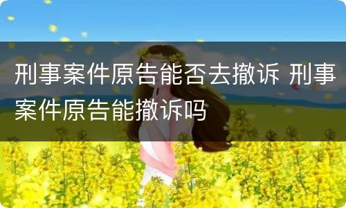刑事案件原告能否去撤诉 刑事案件原告能撤诉吗