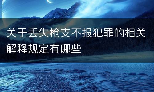 关于丢失枪支不报犯罪的相关解释规定有哪些