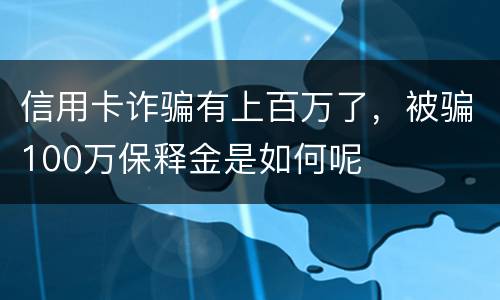 信用卡诈骗有上百万了，被骗100万保释金是如何呢