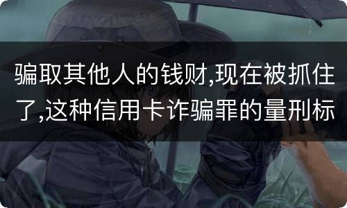 骗取其他人的钱财,现在被抓住了,这种信用卡诈骗罪的量刑标准是怎么样的