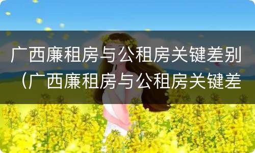 广西廉租房与公租房关键差别（广西廉租房与公租房关键差别是什么）