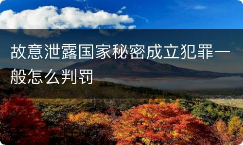 故意泄露国家秘密成立犯罪一般怎么判罚