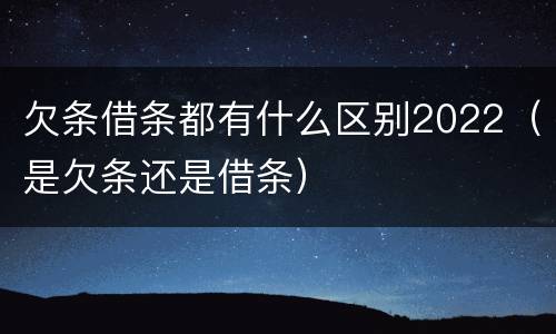 欠条借条都有什么区别2022（是欠条还是借条）