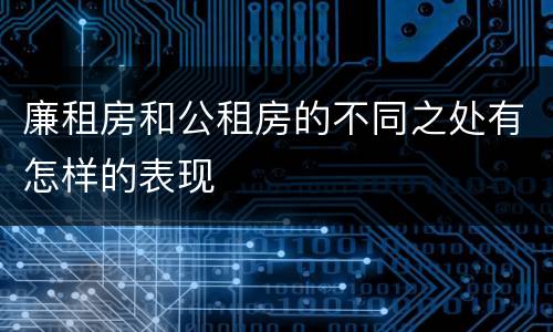 廉租房和公租房的不同之处有怎样的表现