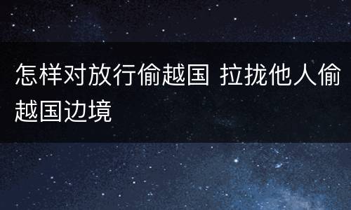 怎样对放行偷越国 拉拢他人偷越国边境