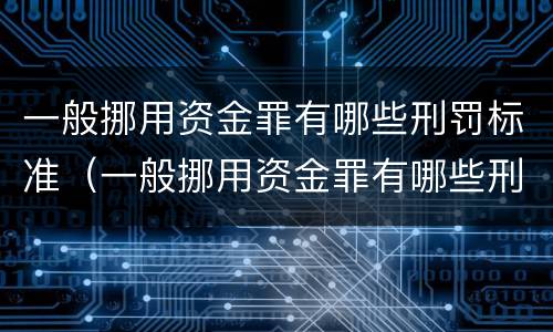 一般挪用资金罪有哪些刑罚标准（一般挪用资金罪有哪些刑罚标准规定）