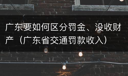 广东要如何区分罚金、没收财产（广东省交通罚款收入）