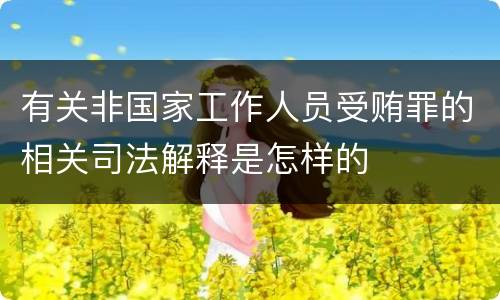 有关非国家工作人员受贿罪的相关司法解释是怎样的