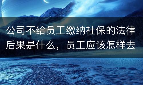 公司不给员工缴纳社保的法律后果是什么，员工应该怎样去应对