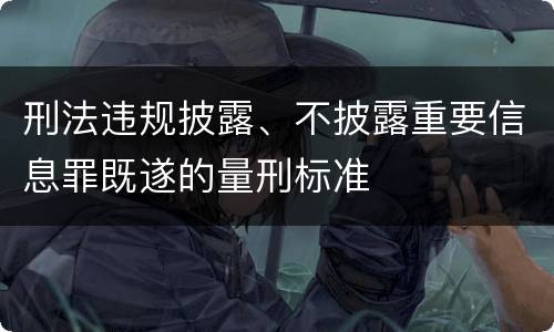 刑法违规披露、不披露重要信息罪既遂的量刑标准