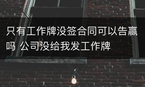 只有工作牌没签合同可以告赢吗 公司没给我发工作牌