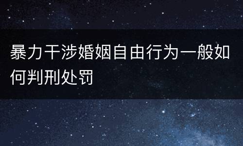 暴力干涉婚姻自由行为一般如何判刑处罚