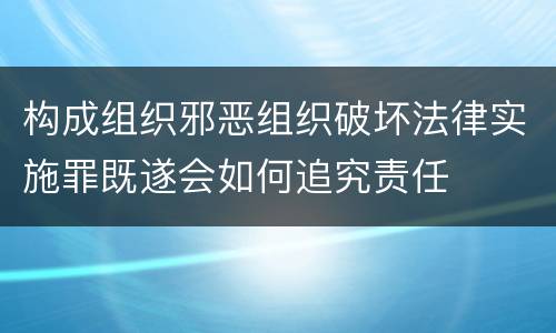 构成组织邪恶组织破坏法律实施罪既遂会如何追究责任