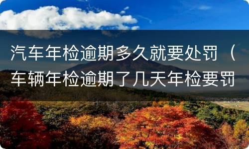 汽车年检逾期多久就要处罚（车辆年检逾期了几天年检要罚款吗）