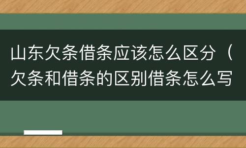山东欠条借条应该怎么区分（欠条和借条的区别借条怎么写）