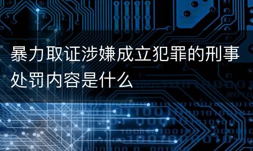 暴力取证涉嫌成立犯罪的刑事处罚内容是什么