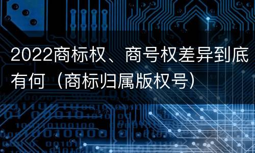 2022商标权、商号权差异到底有何（商标归属版权号）